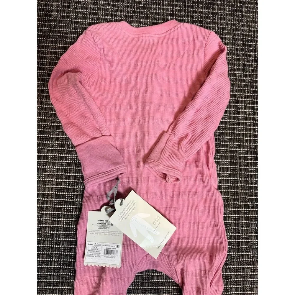 Cloud Island Baby Girl Pink Ruffled Footed One-Piece Pajama 6-9 mos.